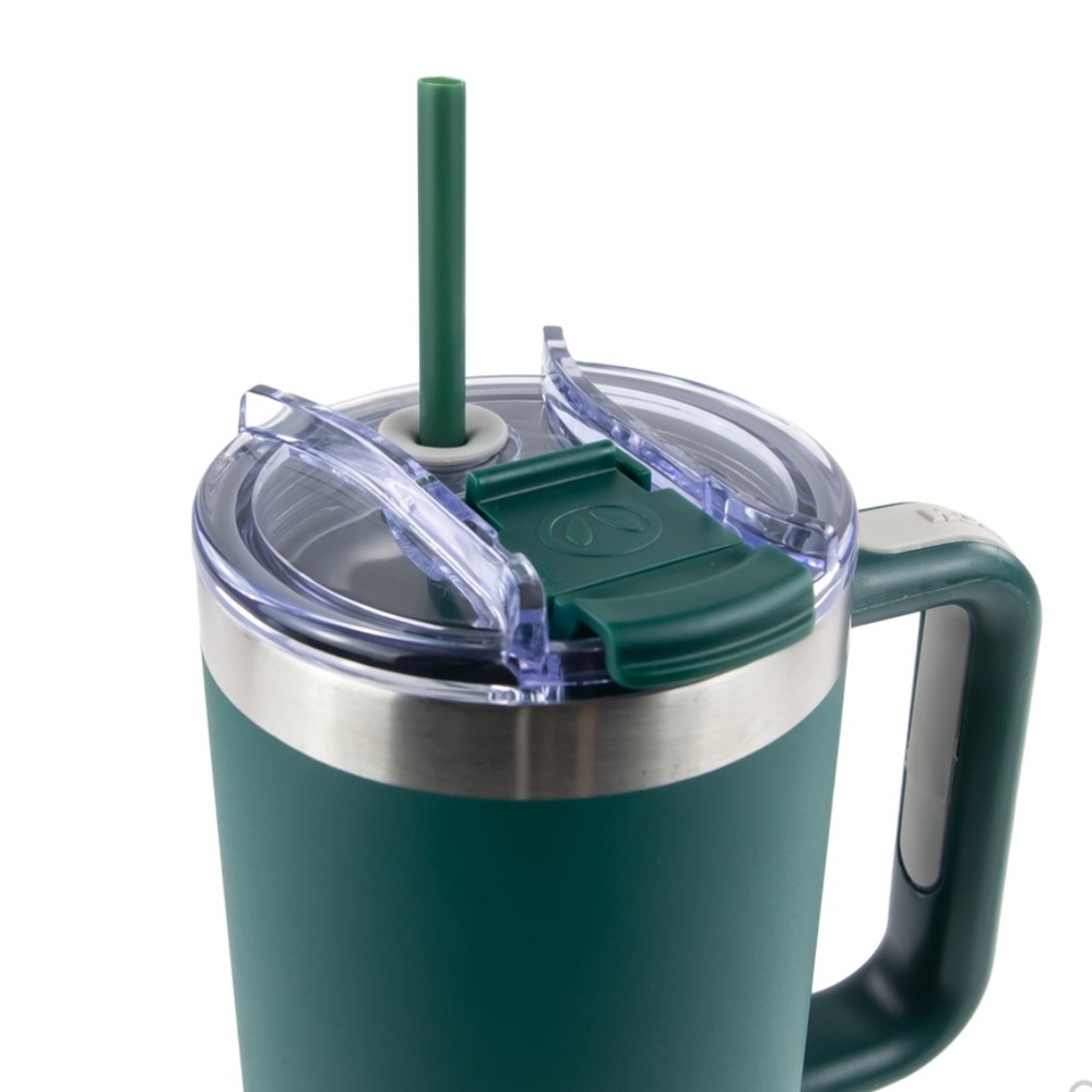 40oz Olive Green Hogg Tumbler With Handle Insulated Cup - Picture 6 of 8